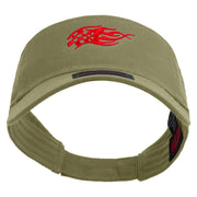 Chequered Flag Logo Embroidered Cotton Twill Sun Visor - Khaki OSFM