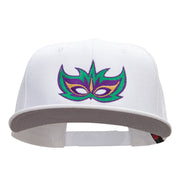 Mardi Gras Festive Mask Superior Cotton Twill Flat Bill Snapback Prostyle Cap