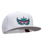 Mardi Gras Festive Mask Superior Cotton Twill Flat Bill Snapback Prostyle Cap