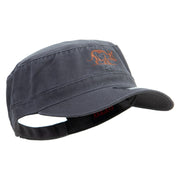 Aardvark Embroidered Garment Washed Adjustable Army Cap - Charcoal-Grey OSFM