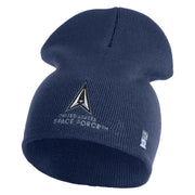 US Space Force with Delta Symbol Embroidered 8" Short Beanie - Navy OSFM