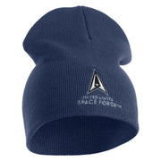 US Space Force with Delta Symbol Embroidered 8" Short Beanie - Navy OSFM