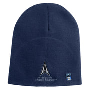 US Space Force with Delta Symbol Embroidered 8" Short Beanie - Navy OSFM