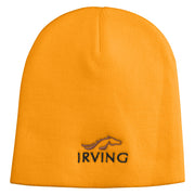 Irving City Embroidered 8 inch Acrylic Short Blank Beanie - Gold OSFM