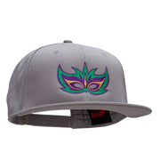 Mardi Gras Festive Mask Superior Cotton Twill Flat Bill Snapback Prostyle Cap