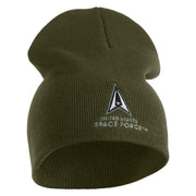 US Space Force with Delta Symbol Embroidered 8" Short Beanie - Olive OSFM