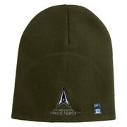 US Space Force with Delta Symbol Embroidered 8" Short Beanie - Olive OSFM