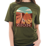 Zion National Park Cotton Short Sleeve Deluxe Jersey Graphic Shirt