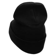 Made in USA Mechanic Tools 12 Inch Solid Knit Cuff Long Beanie - Black OSFM