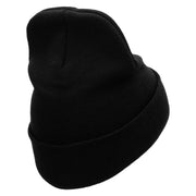 Made in USA Mechanic Tools 12 Inch Solid Knit Cuff Long Beanie - Black OSFM