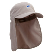 Aqua Lion Flag Embroidered Flap Hats - Khaki OSFM