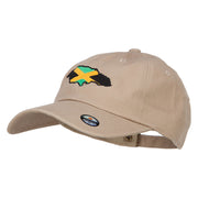 Jamaica Flag Map Embroidered Unstructured Cap