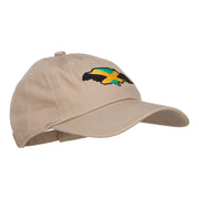 Jamaica Flag Map Embroidered Unstructured Cap