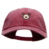 Reindeer Cartoon Embroidered Unstructured Pigment Dyed Cotton Cap - Wine OSFM