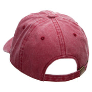 Reindeer Cartoon Embroidered Unstructured Pigment Dyed Cotton Cap - Wine OSFM