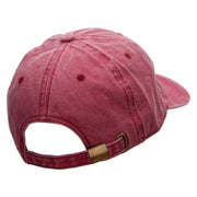 Reindeer Cartoon Embroidered Unstructured Pigment Dyed Cotton Cap - Wine OSFM