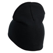 US Air Force Veteran with Wing Symbol Embroidered 8" Short Beanie - Black OSFM