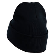 Lake Superior Silhouette Embroidered 12" Cuffed Long Beanie - Black OSFM