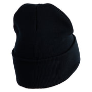 Lake Superior Silhouette Embroidered 12" Cuffed Long Beanie - Black OSFM