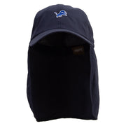 Aqua Lion Flag Embroidered Flap Hats - Navy OSFM