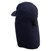 Aqua Lion Flag Embroidered Flap Hats - Navy OSFM