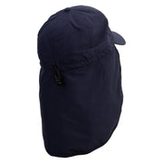 Aqua Lion Flag Embroidered Flap Hats - Navy OSFM