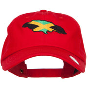 Jamaica Flag Map Embroidered Unstructured Cap