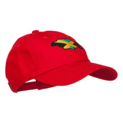 Jamaica Flag Map Embroidered Unstructured Cap