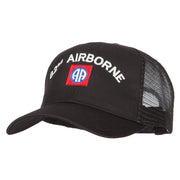 82nd Airborne Logo Embroidered Solid Cotton Mesh Pro Cap