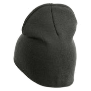 US Air Force Veteran with Wing Symbol Embroidered 8" Short Beanie - Charcoal OSFM