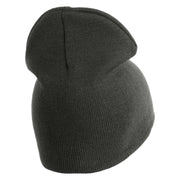 US Air Force Veteran with Wing Symbol Embroidered 8" Short Beanie - Charcoal OSFM