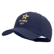Licensed Star US Army Veteran Military Embroidered Solid Cotton Twill Low Profile Strap Cap - Navy OSFM