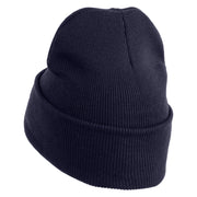 Lake Superior Silhouette Embroidered 12" Cuffed Long Beanie - Navy OSFM