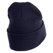 Lake Superior Silhouette Embroidered 12" Cuffed Long Beanie - Navy OSFM