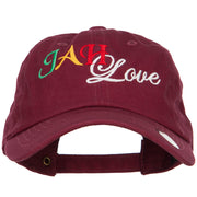 Rasta JAH Love Embroidered Unstructured Cap