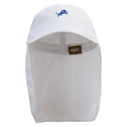 Aqua Lion Flag Embroidered Flap Hats - White OSFM