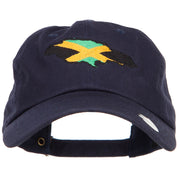 Jamaica Flag Map Embroidered Unstructured Cap