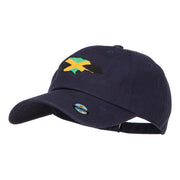 Jamaica Flag Map Embroidered Unstructured Cap