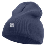 Stay Wild Embroidered 8 inch Acrylic Short Blank Beanie - Navy OSFM