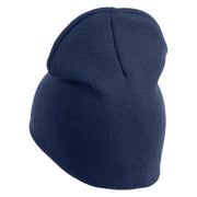 US Air Force Veteran with Wing Symbol Embroidered 8" Short Beanie - Navy OSFM