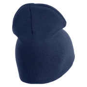US Air Force Veteran with Wing Symbol Embroidered 8" Short Beanie - Navy OSFM