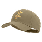 Licensed Star US Army Veteran Military Embroidered Solid Cotton Twill Low Profile Strap Cap - Khaki OSFM