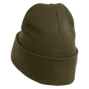 Lake Superior Silhouette Embroidered 12" Cuffed Long Beanie - Olive OSFM