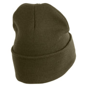 Lake Superior Silhouette Embroidered 12" Cuffed Long Beanie - Olive OSFM