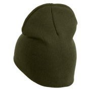 US Air Force Veteran with Wing Symbol Embroidered 8" Short Beanie - Olive OSFM