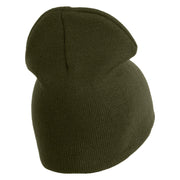 US Air Force Veteran with Wing Symbol Embroidered 8" Short Beanie - Olive OSFM