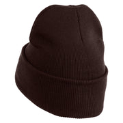 Lake Superior Silhouette Embroidered 12" Cuffed Long Beanie - Brown OSFM