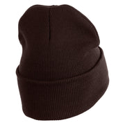 Lake Superior Silhouette Embroidered 12" Cuffed Long Beanie - Brown OSFM