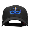 Mardi Gras Blue Mask Embroidered Solid Cotton Twill Low Profile Strap Cap