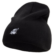 Chalk Style Tiger Embroidered 8 Inch Knitted Short Beanie - Black OSFM